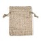 Burlap Packing Pouches Drawstring Bags, Dark Khaki, 18x13cm