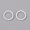 Spray Painted Iron Open Jump Rings, Round, White, 18 Gauge, 10x1mm, Inner Diameter: 8mm
