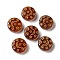 Transparent Lampwork Beads, Flat Round with Moon & Stars, Sienna, 13x5mm, Hole: 1mm, about 70~82pcs/100g