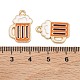 合金エナメルチャーム  ビールのチャーム  ゴールドカラー  チョコレート  19.5x13.5x1.5mm  穴：1.5mm&nbsp;FIND-H020-01B-G-3