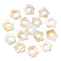 30 個の天然淡水シェルビーズフレーム  染め  花  貝殻色  15~16x15.5~16.5x3mm  穴：1mm&nbsp;SHEL-CJ0001-27