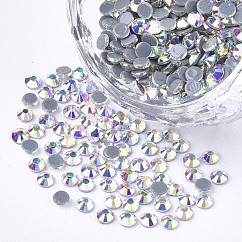 Hotfix Rhinestone, Glass Rhinestone Flat Back Cabochons, Half Round, Crystal AB, SS20, 4.6~4.8x2mmk, about 1440pcs/bag