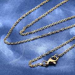 PVD Vacuum Plating 304 Stainless Steel Cable Chain Necklaces, Long-Lasting Plated, with Lobster Claw Lock, Golden, 17.7 inch(45cm), 1.5mm