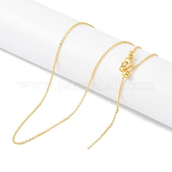Brass Chain Necklaces, Cable Chains, Real 18K Gold Plated, 17.72 inch(45cm)