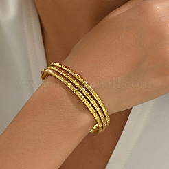 201 Stainless Steel Triple Layer Cuff Bangles&nbsp;SQ5868