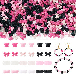 89G 4 Styles Opaque & Transparent Acrylic Beads Sets&nbsp;MACR-TA0003-02