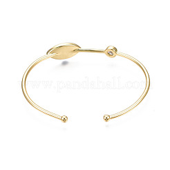 Enamel Horse Eye Open Cuff Bangle with Clear Cubic Zirconia&nbsp;BJEW-N012-020