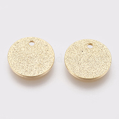 真鍮製チャーム  ニッケルフリー  18KGP本金メッキ  フラットラウンド  12x1mm  穴：1mm&nbsp;X-KK-Q735-22G
