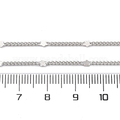 女性用真鍮カーブチェーンネックレス  304ステンレススチール製カニカン付き  ラックめっき  鉛フリー＆カドミウムフリー  長持ちメッキ  プラチナ  17.68インチ（44.9cm）&nbsp;NJEW-D302-09P