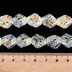 電気メッキガラスビーズセット  ナゲット  クリアAB  13.5~14x13~13.5x10mm  穴：1mm  約45個/連  24.21インチ（61.5cm）&nbsp;EGLA-N012-08B