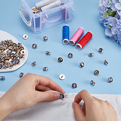 80穴樹脂シャンクボタン1個  absのプラスチックパーツ  半円  ブラック  12.5x9.5mm  穴：3mm&nbsp;BUTT-GF0003-53