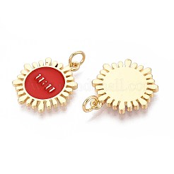 Brass Enamel Pendants&nbsp;KK-N277-07B-G