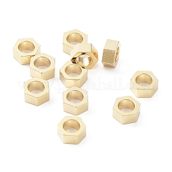 304ステンレススチールビーズ  六角  24KGP本金メッキ  5x4.5x2mm  穴：2.8mm&nbsp;STAS-P327-06G