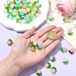 80色の模造ゼリーガラスビーズペンダント8個  304ステンレススチールフラットヘッドピンロンデル付き  ミックスカラー  19mm  穴：2.5mm  10個/カラー&nbsp;PALLOY-CJ00082