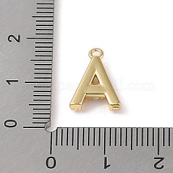 プラスチック模造パールのペンダント  真鍮パーツ  ゴールドカラー  文字a  14x10x3mm  穴：1.3~1.4mm&nbsp;KK-P230-17G-A