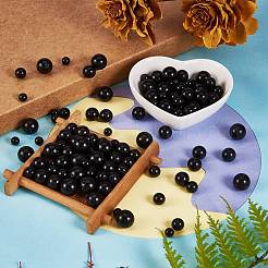 120Pcs 4 Style Synthetic Black Stone Beads Strands&nbsp;G-SZ0001-24