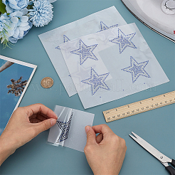 星型ガラスホットフィックスラインストーン  アップリケの鉄  衣装の襟のアクセサリー  ブルー  190x170x1mm&nbsp;DIY-WH0558-99A