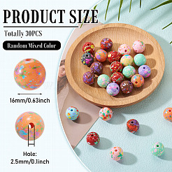 30Pcs Opaque Acrylic Beads&nbsp;OACR-TA0004-29