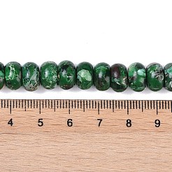 染色合成インペリアルジャスパービーズ連売り  ロンデル  グリーン  10x6mm  穴：1.5mm  約68個/連  15.75''（40センチメートル）&nbsp;G-P529-E01-A09