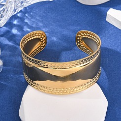 304 Stainless Steel Cuff Bangles for Women&nbsp;BJEW-G749-11G