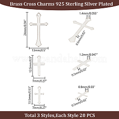 60Pcs 3 Styles Brass Pendants&nbsp;KK-HY0003-88S