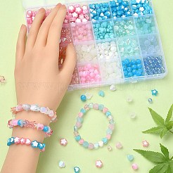 アクリルビーズ  図形を混ぜます  ゴム糸2ロール付  ミックスカラー  7~11.5x8~10.5x3~6mm  穴：1.5~2.5mm&nbsp;TACR-YW0001-98