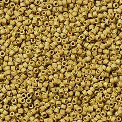 シリンダーシードビーズ  つや消し色  均一サイズ  ゴールデンロッド  2x1.3~1.5mm  穴：0.8~1mm  約40000個/袋  450 G /袋&nbsp;SEED-H001-C10
