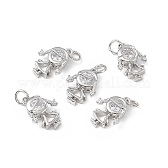 Brass Micro Pave Cubic Zirconia Pendants&nbsp;KK-E068-VB205