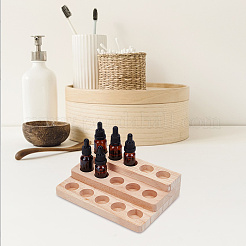 3-Tier 15 Slots Pine Wood Essential Oil Storage Display Riser Stands&nbsp;ODIS-WH0329-89