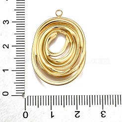 304ステンレスペンダント  オーバルチャーム  18KGP本金メッキ  31x21.5x4mm  穴：2mm&nbsp;STAS-M116-41G