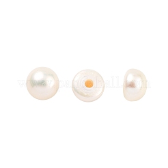 グレード6a 天然養殖淡水真珠ビーズ  片穴  半円形ビーズ  ホワイト  4.5~5x3.5mm  穴：1mm&nbsp;PEAR-N018-6A-4550A