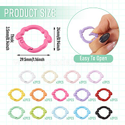 28Pcs 14 Colors Baking Paint Zinc Alloy Spring Gate Rings&nbsp;FIND-TA0010-21