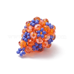 3Pcs Handmade Glass Seed Beaded Pendants&nbsp;PALLOY-MZ00422