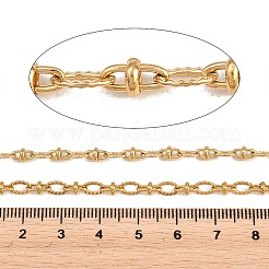 304ステンレススチールテクスチャーオーバルリンクチェーン  溶接されていない  スプールで  イオンプレーティング（ip）  18KGP本金メッキ  6x4x1mmと7x4mm&nbsp;CHS-A016-26G
