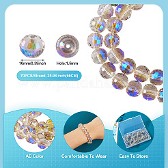 2 Strands Electroplate Transparent Glass Bead Strands&nbsp;EGLA-TA0001-34B