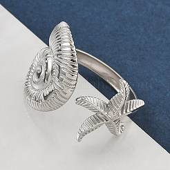 304 Stainless Steel Open Cuff Rings for Women&nbsp;RJEW-A079-03B-P