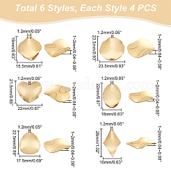 24Pcs 6 Style 304 Stainless Steel Pendants&nbsp;STAS-UN0040-44