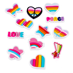 24Pcs 12 Styles Rainbow PVC Cabochons&nbsp;FIND-TA0005-48