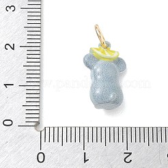 Brass Enamel Pendants&nbsp;KK-CBAE20A-01I-G