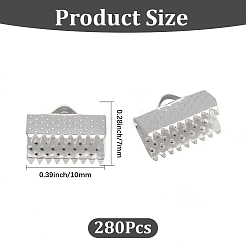 280Pcs Iron Ribbon Crimp Ends&nbsp;IFIN-CP0002-97G