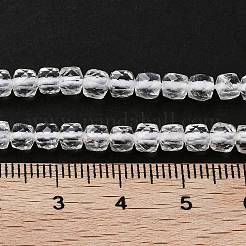 天然水晶ロッククリスタルビーズ連売り  多面カット  キューブ  3.5~4.5x3.5~4x3.5mm  穴：0.6mm  約103~106個/連  15.55'~15.75''（39.5~40センチメートル）&nbsp;G-H042-A45-02