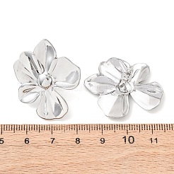 304ステンレススチールスタッドピアス  カドミウムフリー＆ニッケルフリー＆鉛フリー  ステンレス鋼色  花  33x28.5mm&nbsp;LS-EJEW-I323-01P-01