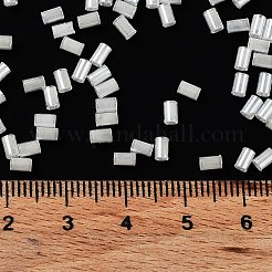 ガラスラウンドラッパビーズ  色の内側  チューブ  ホワイト  3.5~3.8x2~2.5mm  穴：1.2mm&nbsp;X-SEED-Z002-A-D01