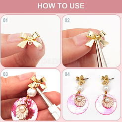 40Pcs Bowknot Alloy Stud Earring Findings&nbsp;FIND-SP0001-16G