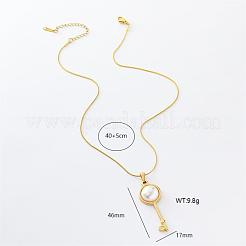 3Pcs European Style Stainless Steel Pave Imitation Pearl Key Pendant Necklaces for Women&nbsp;KT1963