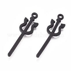 合金ペンダント  焼き付け塗料  ハロウィン用  ハロウィンの悪魔の杖  ブラック  29x8x2mm  穴：1.5mm&nbsp;X-ENAM-E568-17