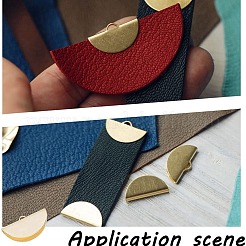 アイアン製カシメリボン止めエンドパーツ  ファン  プラチナ  10x15mm  穴：1.5x3mm&nbsp;IFIN-I026-02P-B