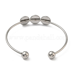 304 Stainless Steel Open Cuff Bangle Makings&nbsp;STAS-K320-01B-P