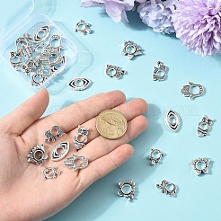 30個6スタイルアロイスペーサービーズ  大穴ビーズ  アンティークシルバー  混合図形  11~20x13~21mm  5個/スタイル&nbsp;FIND-YW0007-82