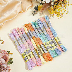 12玉 12色 綿刺繍糸  クロスステッチの糸  ミックスカラー  1.2mm  約8.75ヤード（8m）/かせ  1かせ/色&nbsp;OCOR-CY0004-93